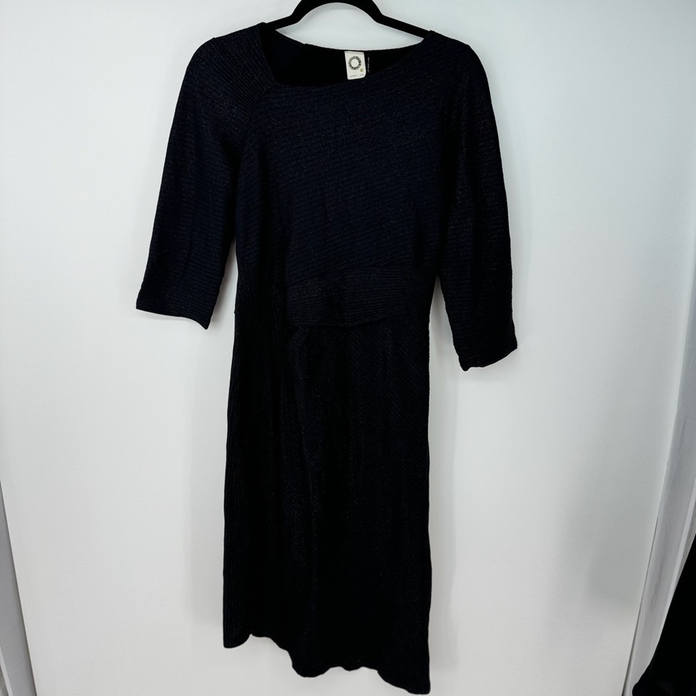 Akemi+Kin Glitter Ribbed Pannel Long Sleeve Maxi Dress